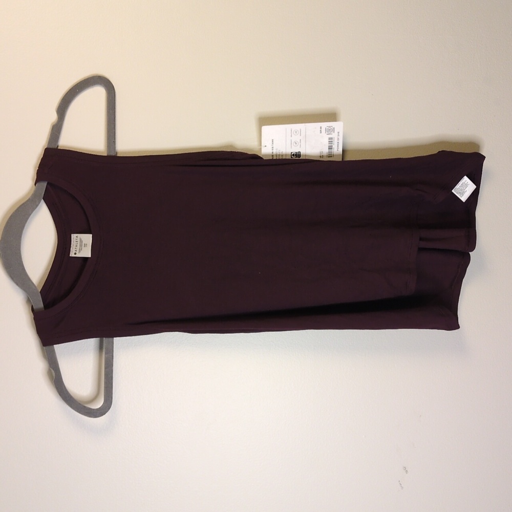 Athleta Ease In Rib Tank XXS Cabernet NWT